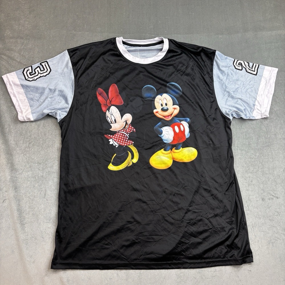 VTG Disney Mickey Mouse And Minnie Mouse Black And White T-shirt Size XXL‎